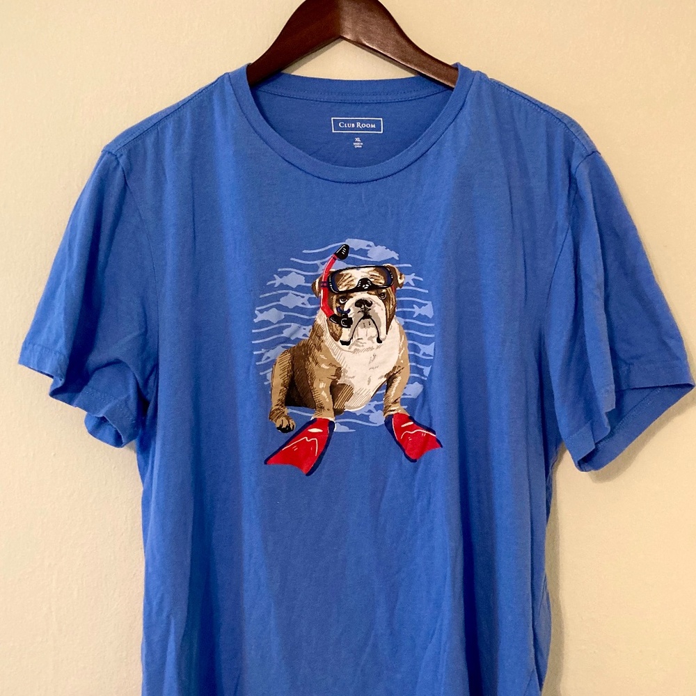 Scuba Bulldog Swimming Snorkel Dog Shirt XL